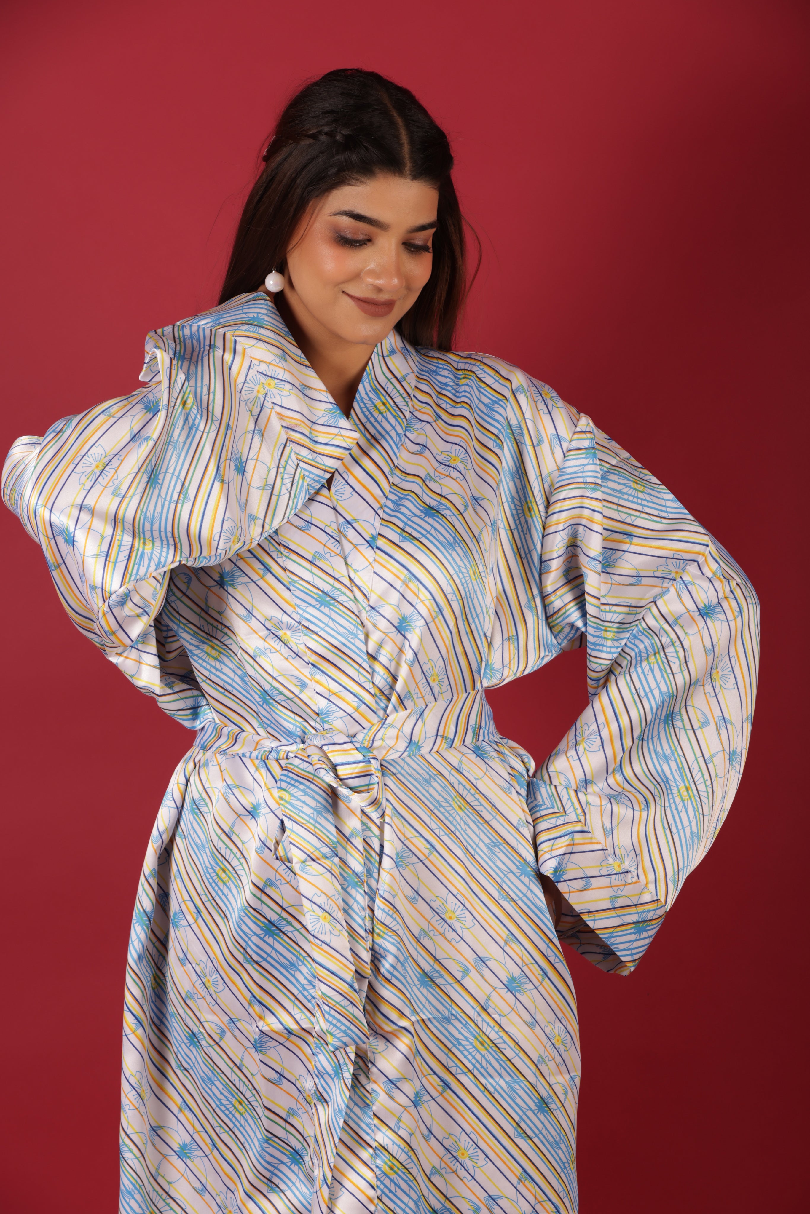 Long Satin Bridesmaid Gift Robe Dress